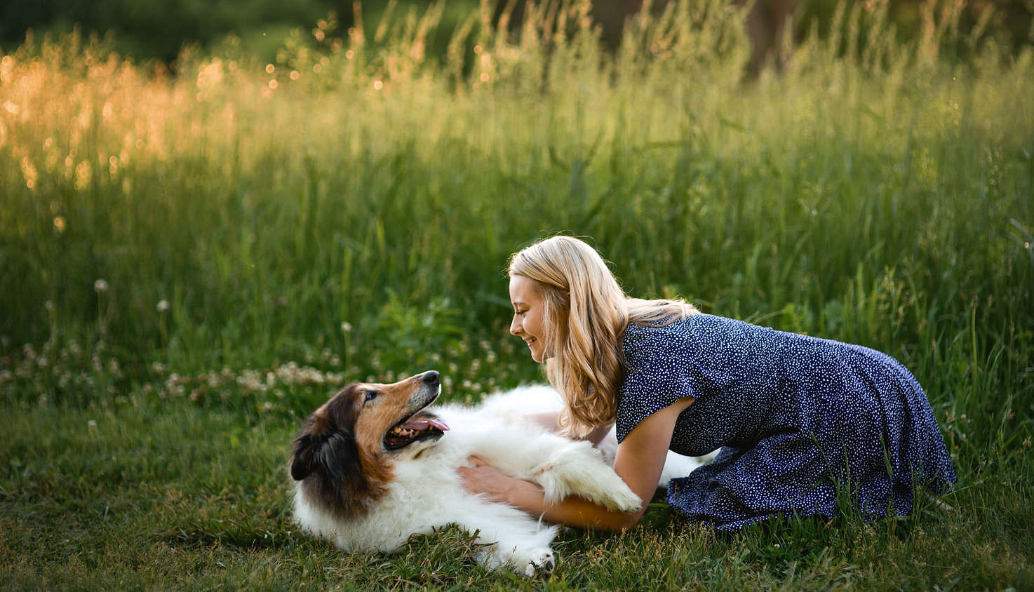 Happy Zen dog and owner in Pembrokeshire